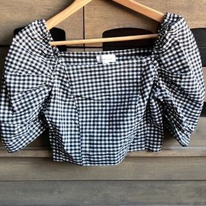 Top shop Gingham Bengaline crop top